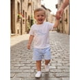 thumbnail image 3 of BemeyourBBs Baby Boy Little Brother Big Brother Matching Outfit Matching Brothers Outfits Toddler Baby Boys Summer Clothes Short Sleeve Letter Embroidery T Shirt and Pockets Striped Shorts Set, 3 of 9
