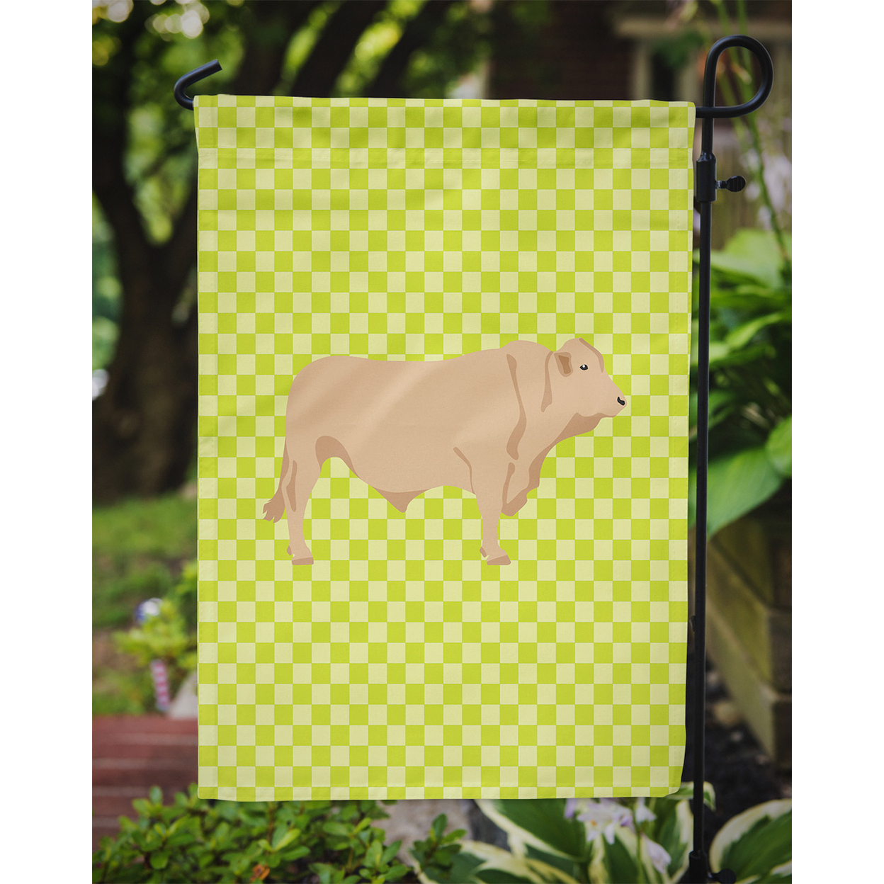 Caroline's Treasures BB7652GF Charolais Cow Green Flag Garden Size , Small, multicolor