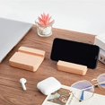 thumbnail image 5 of 2 Pcs Wooden Cell Phone Stands 3.14x3.14x0.78 Square Wood Mobile Phone Holders Universal Desktop Phone Stand Portable Mobile Tablet Holder for Supporting Phone in Office Home Raw Wood Color, 5 of 7