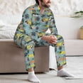 thumbnail image 7 of Honeii Hawaiian Style Pattern Mens Pajamas Set,2pcs Men's Lounge Long Sleeve Sleep Shirt and Pajama Bottoms Sleepwear Set,Mens Pjs Sets-X-Large, 7 of 7