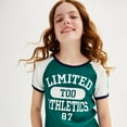 thumbnail image 3 of Girls 7-16 Limited Too Graphic Ringer Tee Color: Green Size: LARGE, 3 of 4