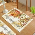 thumbnail image 3 of Fall Pumpkin Placemats Set of 4, Autumn Thanksgiving Day Place Mats Table Mats for Kitchen Dining Table Kitchen Decor Linen 12x18 Inch, 3 of 6