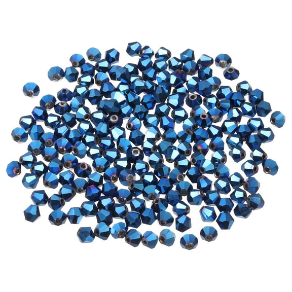 Uxcell 100pcs 8mm Bicone Glass Crystal Beads, Faceted Beads Dark Blue