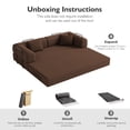 thumbnail image 6 of 79in Convertible Sofa Bed Corduroy Boneless Couch Bed Foldable Sofa Bed Pull Out Bed Futon Sleeper Sofa No Assembly, 6 of 9