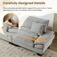 thumbnail image 6 of Dinosisco 84"L Deep Seat Sofa, Corduroy Upholstered Sleeper Couch for Living Room, Light Gray, 6 of 8