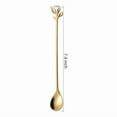 thumbnail image 4 of 7.4" Elegant Leaf-Design Gold Coffee & Tea Spoons - Long Handle Stainless Steel, 4 of 6