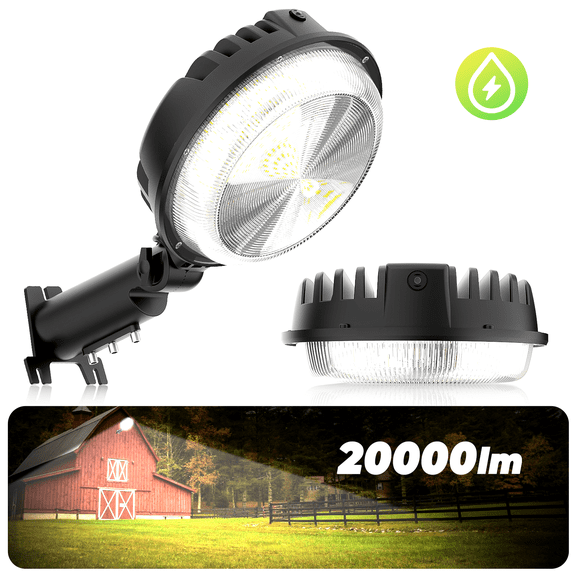 LED Barn Light，20000LM Yard Area Lights Dusk to Dawn Outdoor Lighting IP65 Waterproof Outdoor Security Flood Lights for Garage Yard Street Warehouse Use