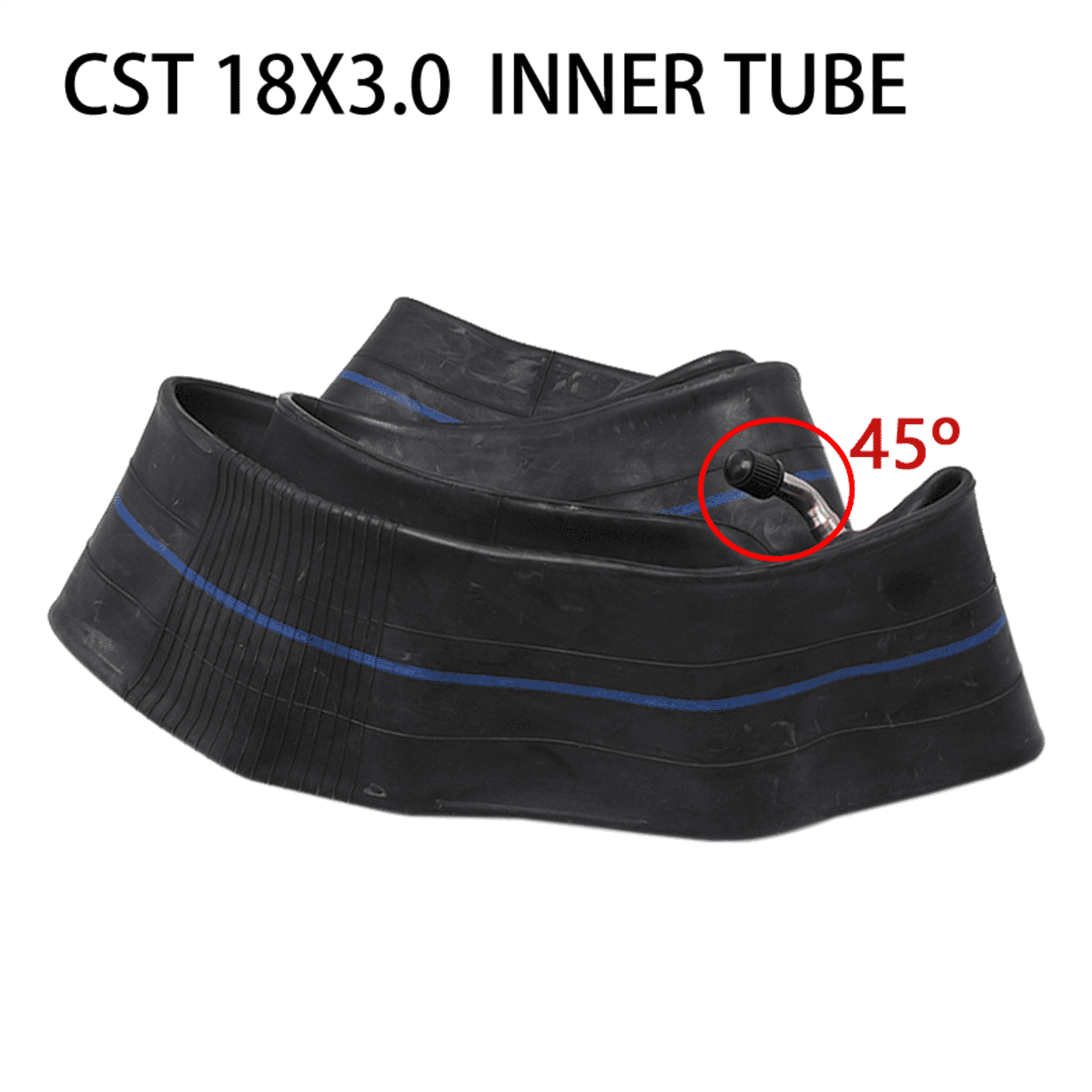 CST 18x3.0 Inner Tube Curved Stem 45° For 18 Inch Electric Tricycle Electric Bicycle Wheel Tyre