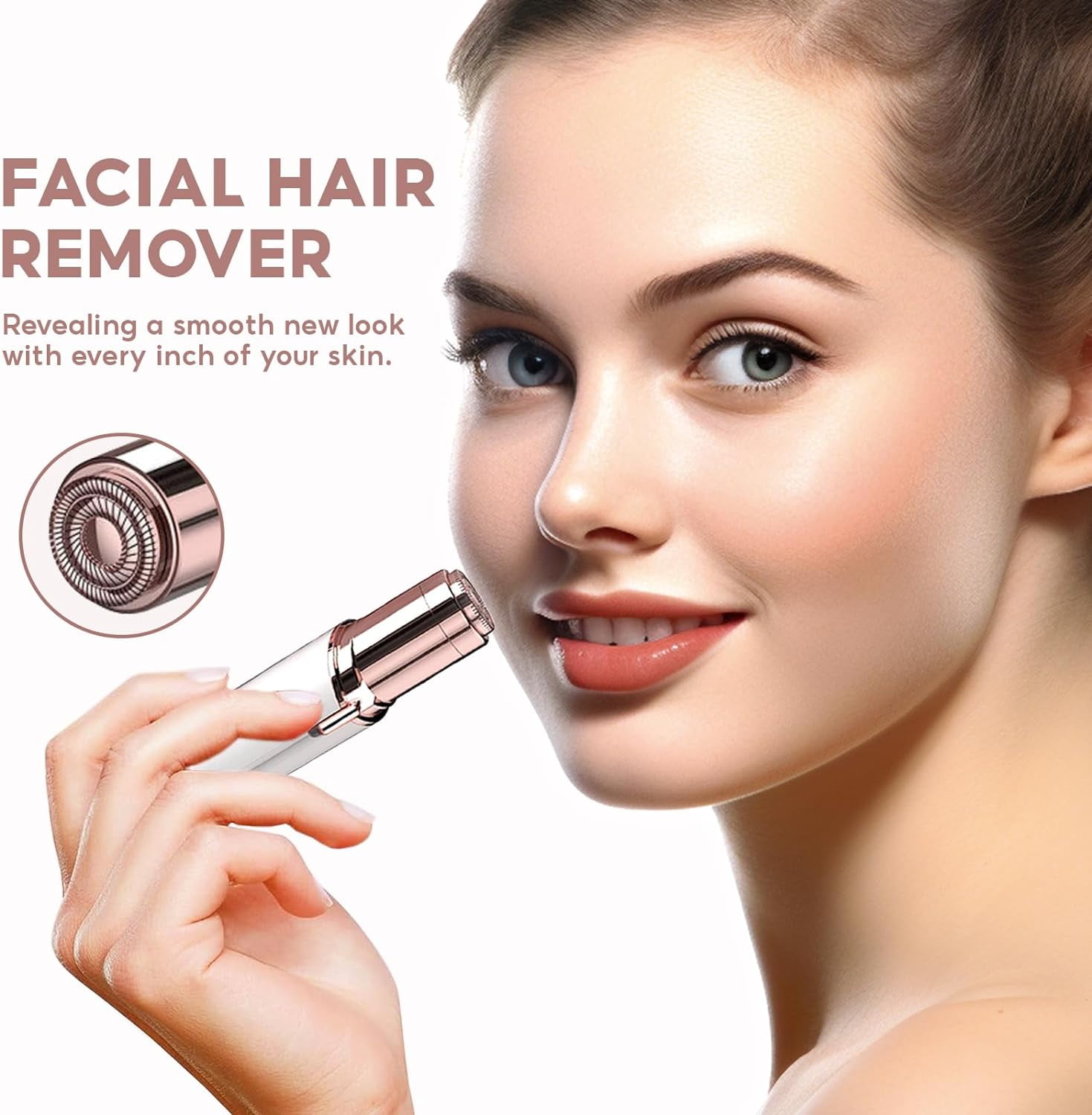 GZXINGLI Facial Hair Remover, Painless Device for Lip, Chin, Rose