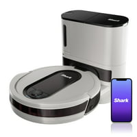 Shark EZ Bagless Self-Empty Base Robot Vacuum Works with Google Assistant (RV913S, White)