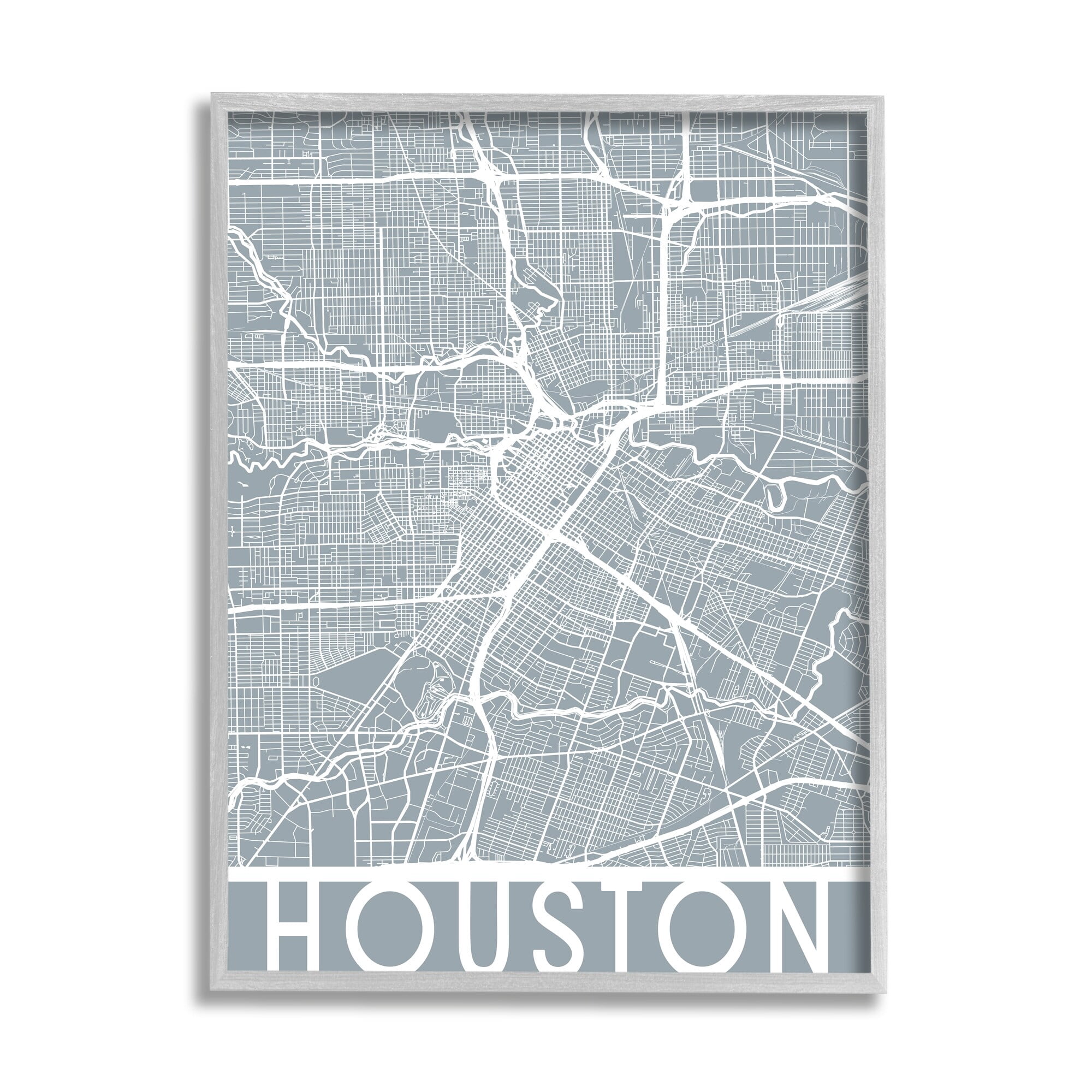 Stupell Industries Houston Texas Street Outline Southern Transportation Grid Blue, 11 x 14, Design by Daphne Polselli
