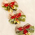 thumbnail image 3 of Mini decoraciones de lazos navideños, coronas rojas y de arpillera, pequeños lazos de árbol de Navidad para fiesta de bodas, 3 of 5