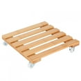 thumbnail image 2 of Flower Pot Rolling Tray,Bamboo Movable Potted Plant Flower Pot Caddy Plant Standwith Wheels Unbeatable Value, 2 of 8