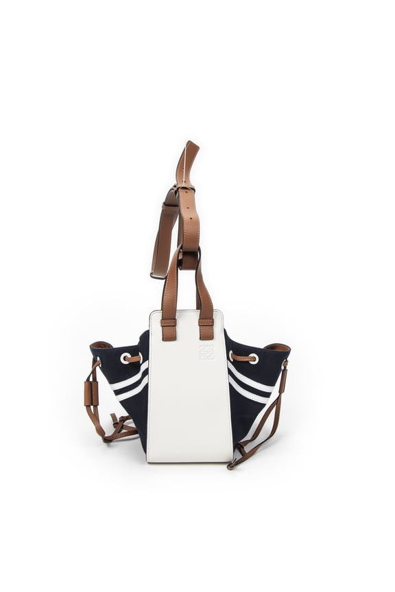 Pre-Owned Loewe Navy/Brown Small Hammock Shoulder Bag Canvas
