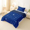 thumbnail image 2 of Manfei Glowing Stars Twin Comforter Sets,Boys Friendly Style Bedding Set,Dark Blue White,Navy Blue Reversible,2pcs,1 Comforter and 1 Pillowcase, 2 of 7
