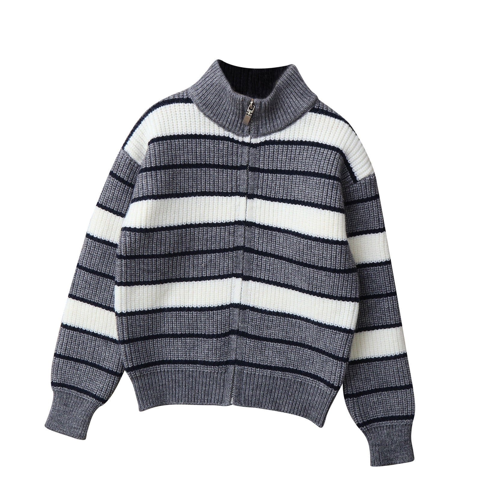 StSilkitty Kids Cardigan Sweater Boys Girls Striped Long Sleeve Full Zip Knit Cardigans Fall Winter Dressy Tops