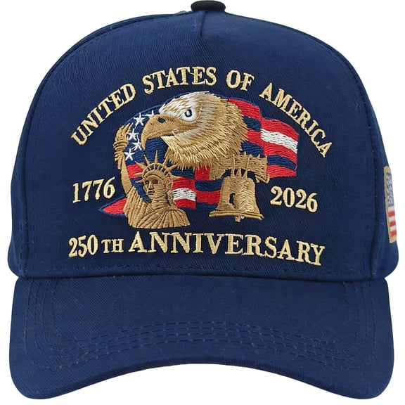 250 Anniversary USA Hat – United States 250th Anniversary Adjustable Patriotic Baseball Cap, Commemorative American Heritage Cyan