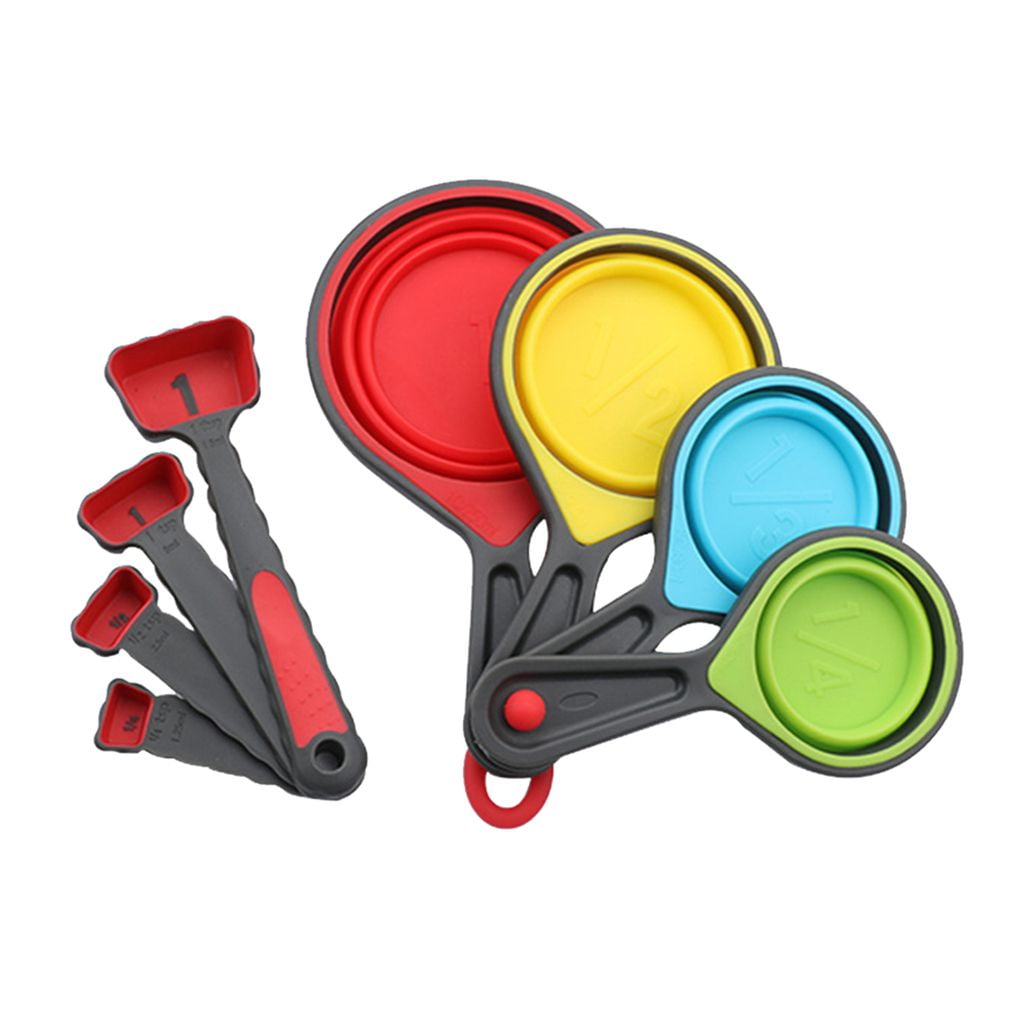 Details about   Safe Healthy Silicone Measuring Cups Spoons Kitchen Tool Collapsible BakingH JC 