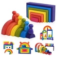 thumbnail image 1 of Juego de apilamiento de arco iris de madera BOZE SUPOD Juguete Bloques de construcción, 1 of 2