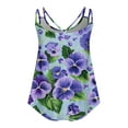 thumbnail image 4 of HaoXianJian Summer Womens Summer Tank Top Floral Print Tee Sleeveless T Shirt Casual Loose Fits Tunic Shirts 2025, 4 of 6