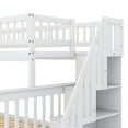 thumbnail image 4 of EUROCO Twin over Full Bunk Bed with Storage Shelves for Kids, Storage Staircase for Kids Teens Adults, White, 4 of 9