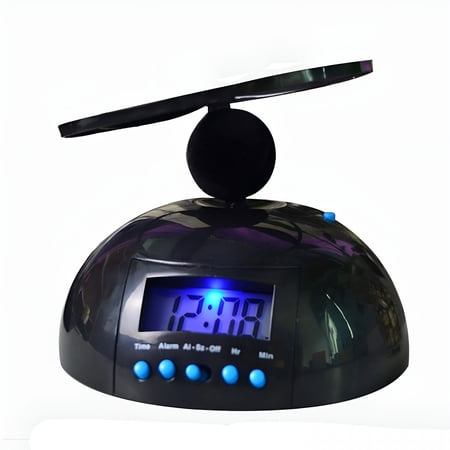 DESIGNICE Flying Alarm Clock Digital Led Alarm Clock Gadget Bedroom Snooze Propeller Clock Loud (Black - 1Pc 5.51X2.36Inch)