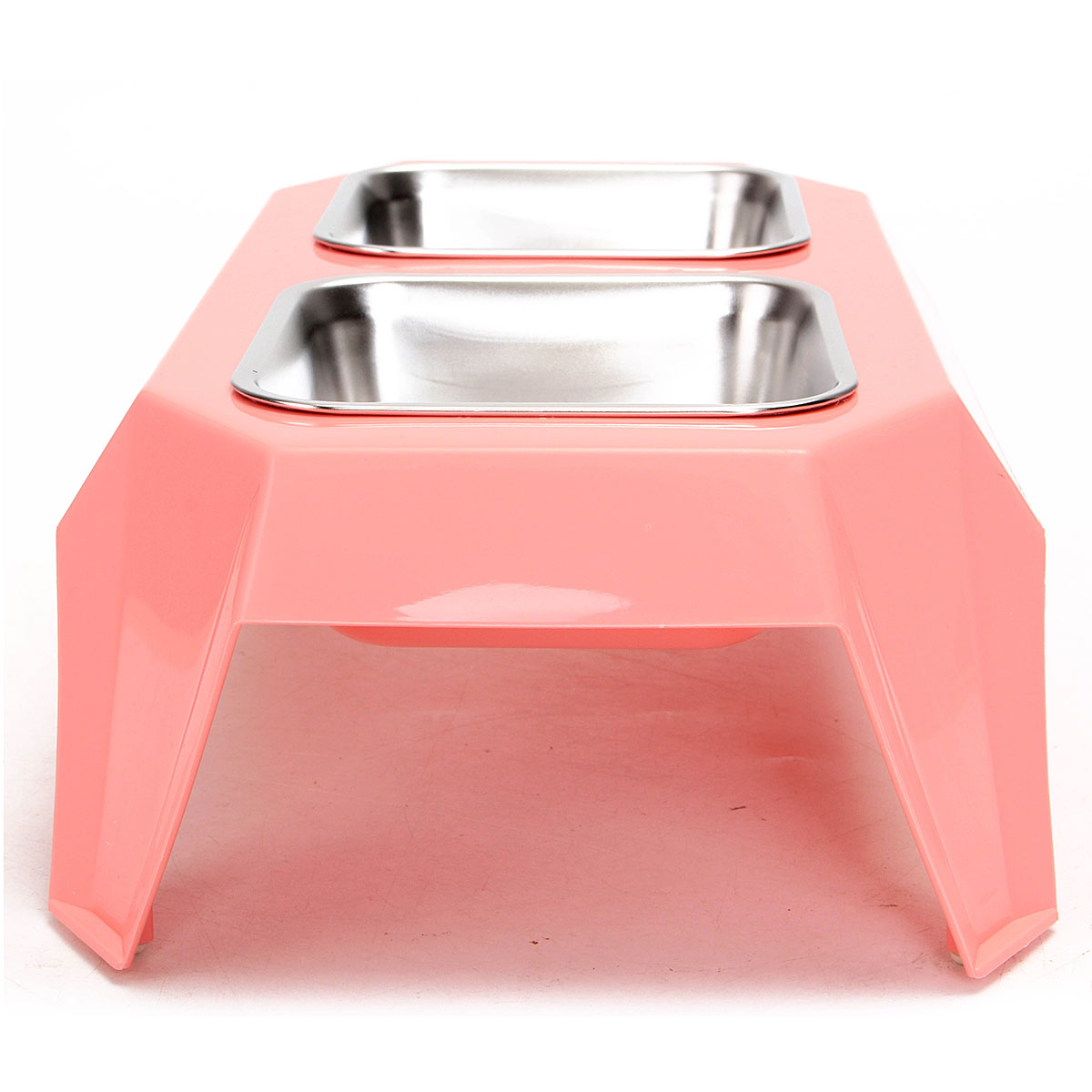Pet Double Food Bowl Water Feeder Food Dispenser Removable  Stainless Steel Bowl Double Bowls  with Non-Slip Stand Holder for Big Dog Cat - image 3 of 7