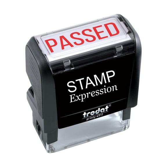 StampExpression - Passed Office Self Inking Rubber Stamp - Red Ink (A-5351)