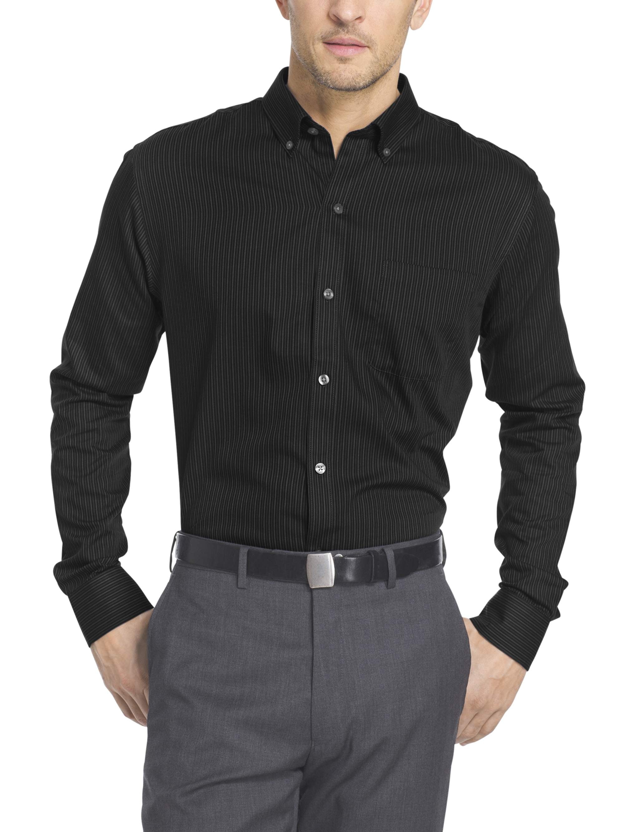Van Heusen Mens Wrinkle Free Twill Long Sleeve Button Down Shirt