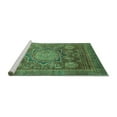 thumbnail image 2 of Ahgly Company Machine Washable Indoor Rectangle Abstract Turquoise Blue Modern Area Rugs, 2' x 3', 2 of 4