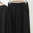 thumbnail image 4 of Sakmal Soft Women Pajama Sets 2pc Black Lounge Long Sleeve Top and Pants Round Neck Loose Fit with Pockets Comfy Sleepwear for Women 3XL-5XL, 4 of 5