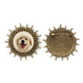 thumbnail image 1 of Perro, lengua, orejas peludas. Pin de gancho de metal vintage con forma de sol Unbranded M, 1 of 3
