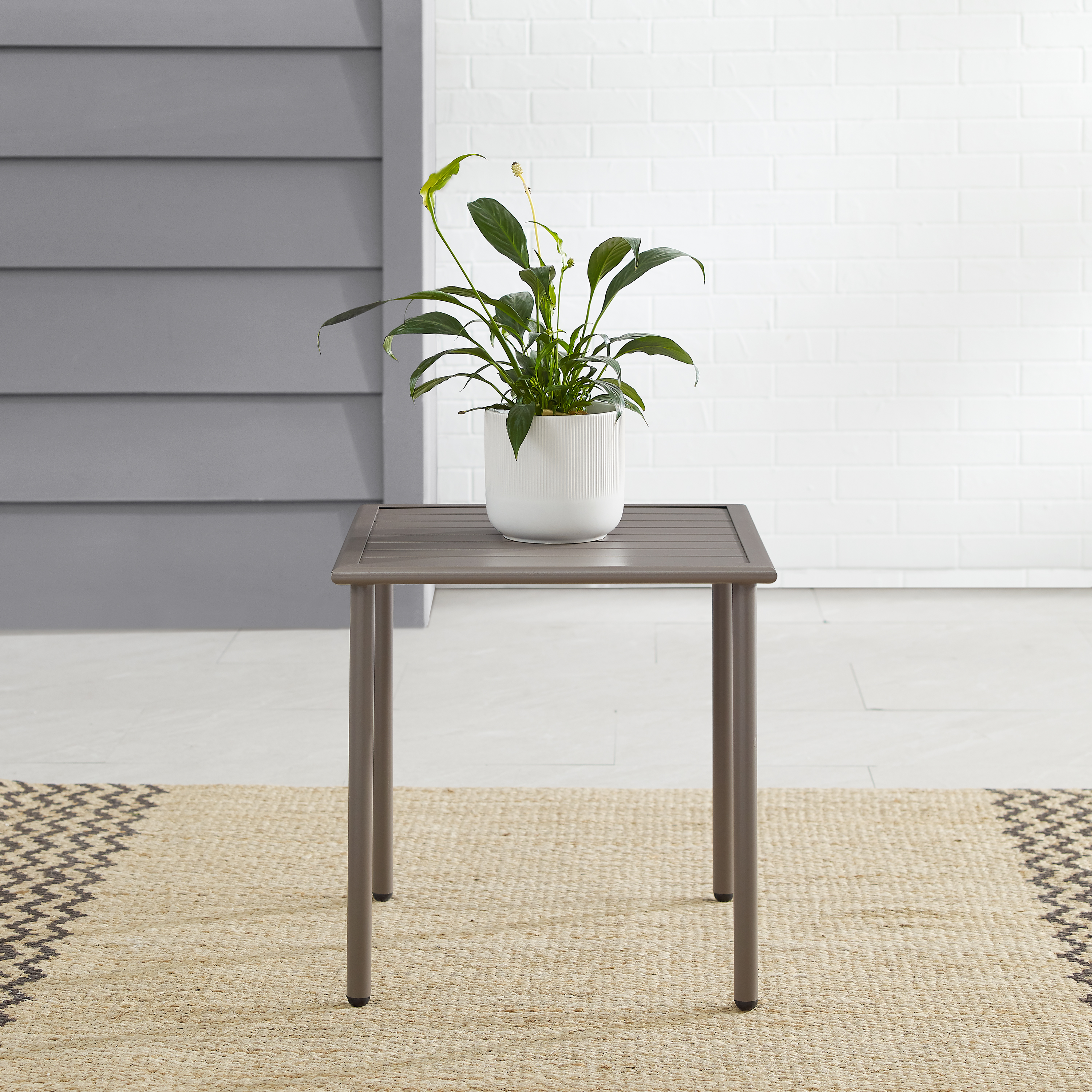 Crosley Furniture Cali Bay Modern Metal Outdoor Side Table in Light Brown - image 2 of 6
