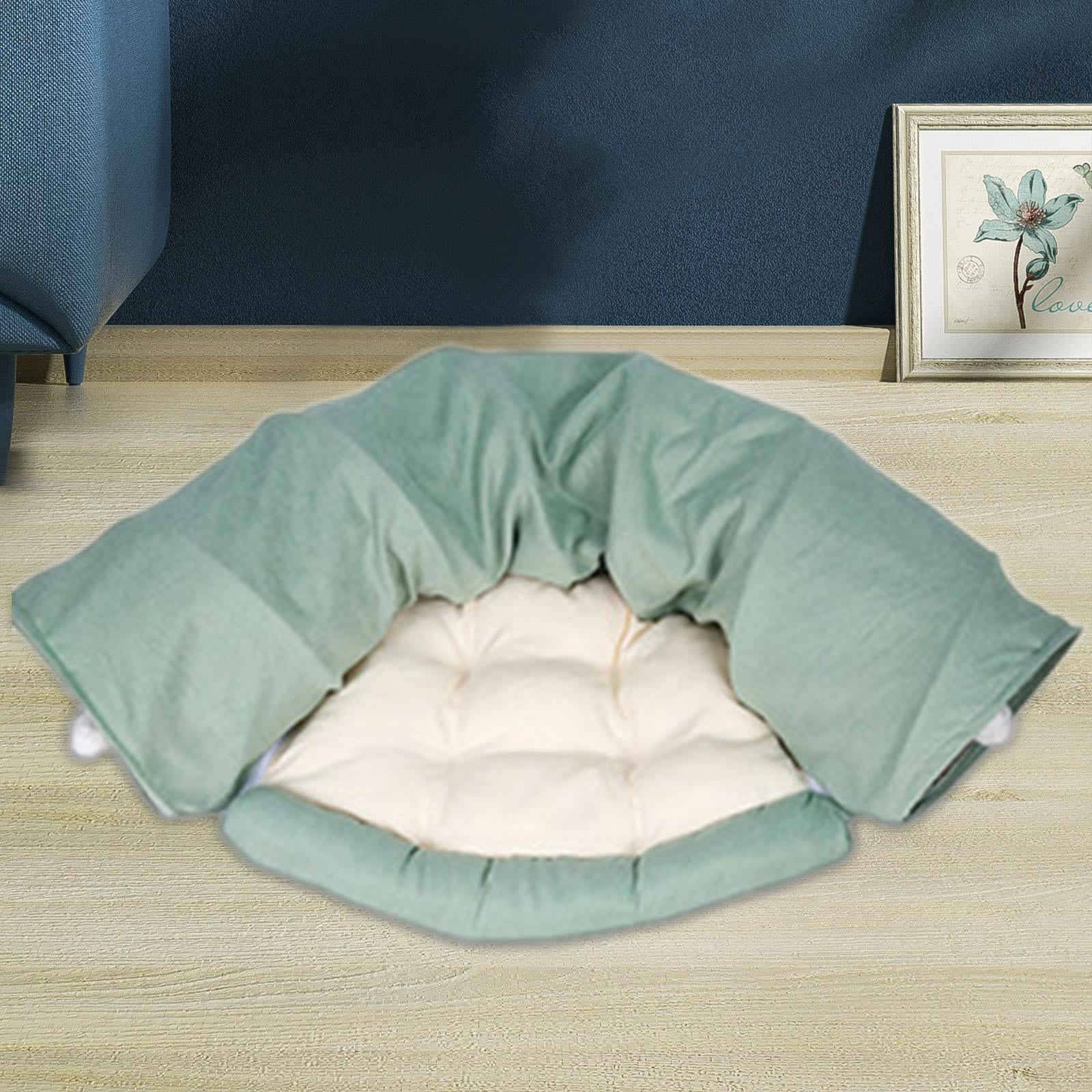TOOYFUL 2 in 1 Cat Bed Play Tunnel Play Center and Playing Ball Toys with Removable Washable Mat Interactive Toy for Indoor Cats Dogs Green
