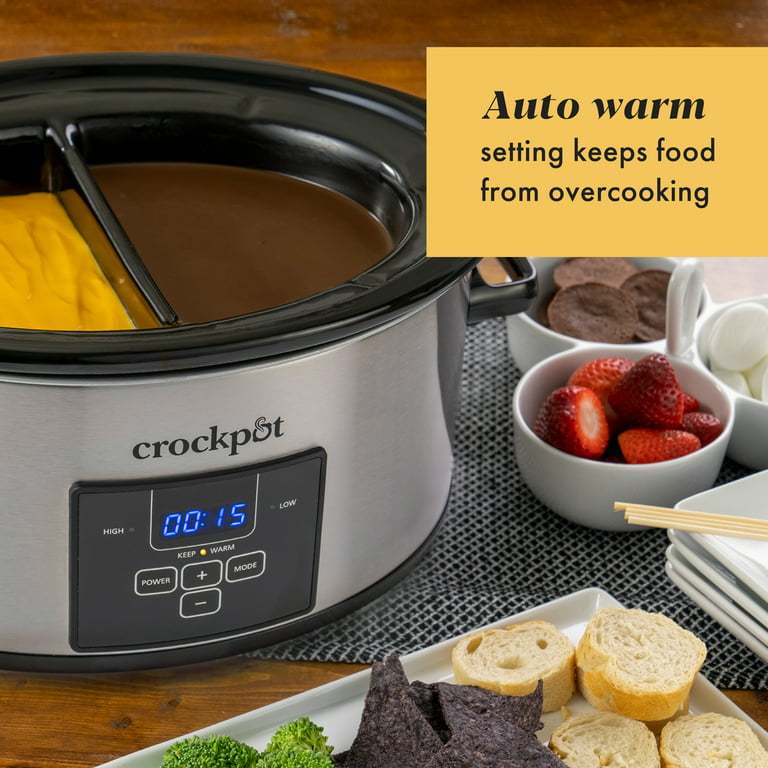 Crock pot 8-quart slow cooker with auto warm setting and cookbook