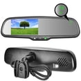 thumbnail image 1 of Master Tailgaters Espejo retrovisor OEM de 10,5" con pantalla LCD de 4,3" + brújula y temperatura | Soporte de ajuste universal para retrovisor | Ajuste automático de brillo LCD | Antideslumbrante | R, 1 of 1