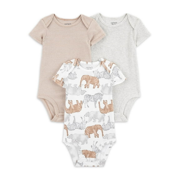Carter's Child of Mine Baby Unisex Bodysuits, 3-Pack, Sizes Preemie-18 Months
