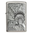 thumbnail image 3 of Zippo Patriotic Windproof Pocket Lighter, Brushed Chrome, 3 of 7