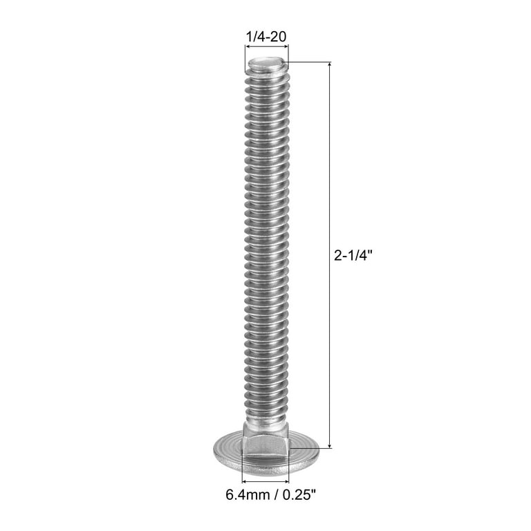 1/4 Washers Flat 11 Sets Of 1/4-20 X 4" Carriage Bolts With Nuts & Washers - 304 Stainless Steel, Square Neck, Fully Threaded 1/4 20 Bolt