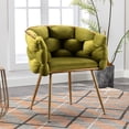 thumbnail image 4 of Single Velvet Accent Chair - Soft Feel and Fuller Look - Manicure Table Spot - Colorful Selection, 4 of 6