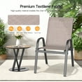 thumbnail image 5 of Dovov Outdoor Patio Dining Chairs Set of 6, Stackable Patio Chairs Textilene Outdoor High Back Armchairs, Brown, 5 of 11