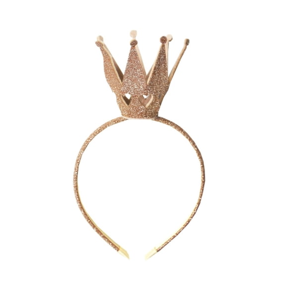 Princess Crown Headband, Sparkling Gold Tiara for Girls, Birthday Party Hair Accessories