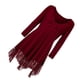 thumbnail image 4 of Vestido corto de empalme de encaje de talla grande para mujer Blusa de manga larga sexy Top informal de trabajo Inevent AP1427-14B, 4 of 7