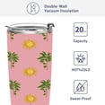 thumbnail image 4 of 20oz Double-Wall Vacuum Insulated Stainless Steel Tumbler with Straws Sports Mugs BPA-Free Green Palm Tree Pattern, 4 of 7