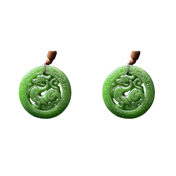 Qarigey Colgante de estilo simple y moderno, distintivo y elegante, además de la colección de joyas, collar con colgante espinacas verdes 50*7mm 2Conjunto