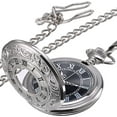 thumbnail image 1 of Yao Vintage Roman Numerals Scale Quartz Pocket Watch with Chain,Silver, 1 of 6