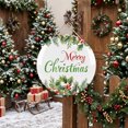 thumbnail image 5 of Welcome Sign for Front Door, Merry Christmas Round Metal Wall Art Wreaths, Xmas Green Leaves Berries Pine Needles Holiday Outdoor Indoor Wall Hanging Sign for Porch Decor Housewarming Gifts 11.8 Inch, 5 of 8