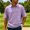 13-Light Purple, variant on Men's Short Sleeve Polo Shirt with Chest Pocket, Solid Color Collared Button Up Casual Top, Lightweight Breathable Summer T-Shirt for Work Golf Outdoor Daily Wear 19-Pink L