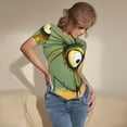 thumbnail image 3 of Cauagu Quirky Cartoon 123 Women's Crew Neck Round Short Sleeve T Shirts Tops Bodysuit Daily Jumpsuit-Large, 3 of 7