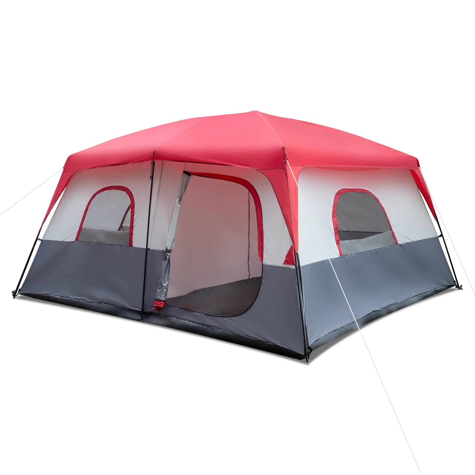 SamyoHome Family Cabin Tent 14 Person  4 Large Ventilation Mesh Windows, Measures 14' x 10' with Dividers Curtain for 2 Room